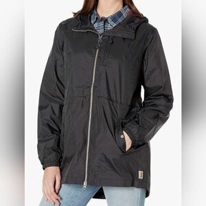 Carhartt Women's Rockford Rain Jacket Coat Black M Windbreaker lightweight lined